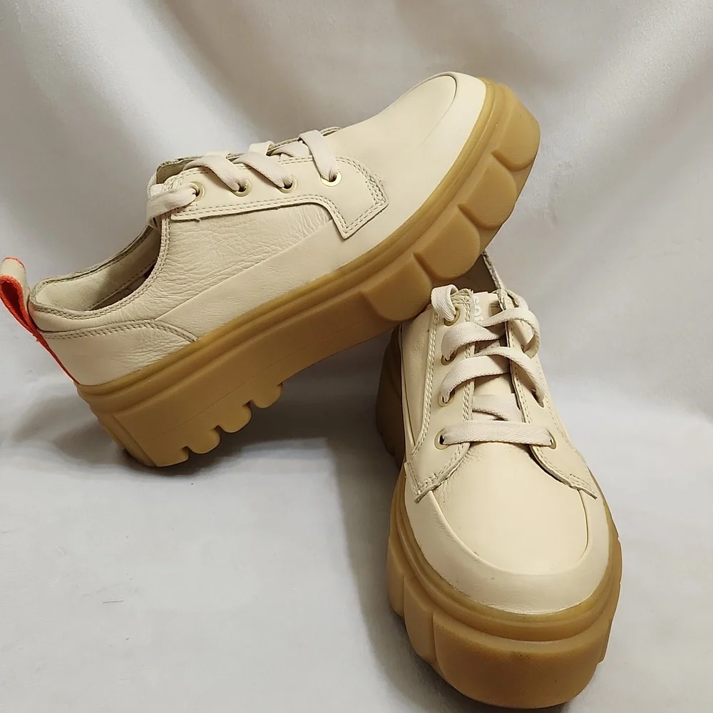 Sorel Caribu X Cream Leather Waterproof Platform Chunky Sneakers (W Size 8.5)